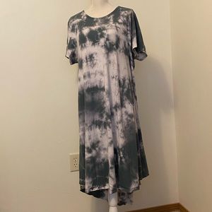 LuLaRoe Carly 3XL Tie Dye Gray & White